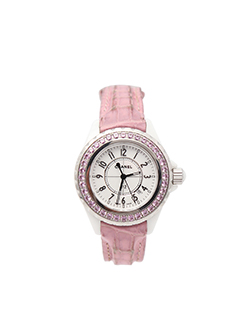 Chanel J12 Watch, Leather Strap, Pink (H1336), Box
